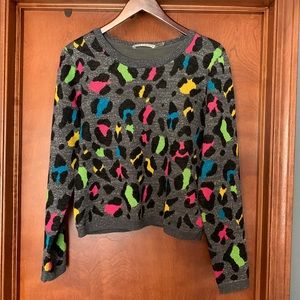 Alice & Olivia colorful leopard print sweater